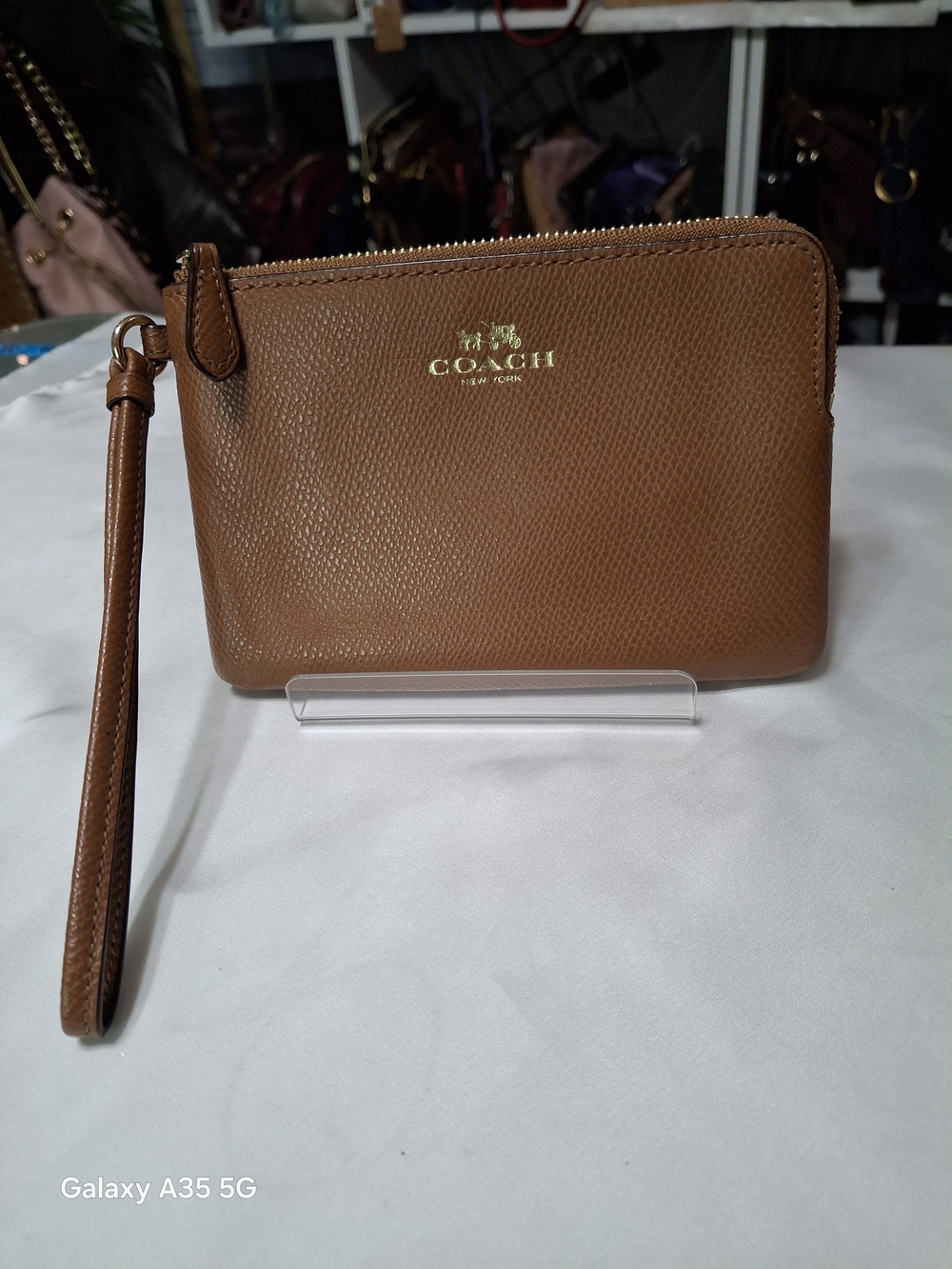Coach Brown Leather Wristlet